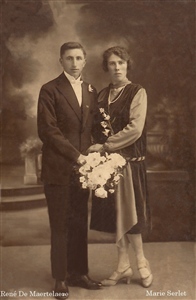 Mariage de René De Maertelaere et de Marie Serlet, arrières grand-parents paternels de Maxime, Estelle et Marie